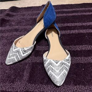 Express Black and Blue Patterned Flats